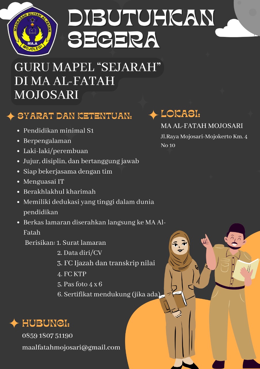 DIBUTUHKAN SEGERA GURU MATA PELAJARAN SEJARAH DIBUTUHKAN SEGERA GURU MATA PELAJARAN SEJARAH